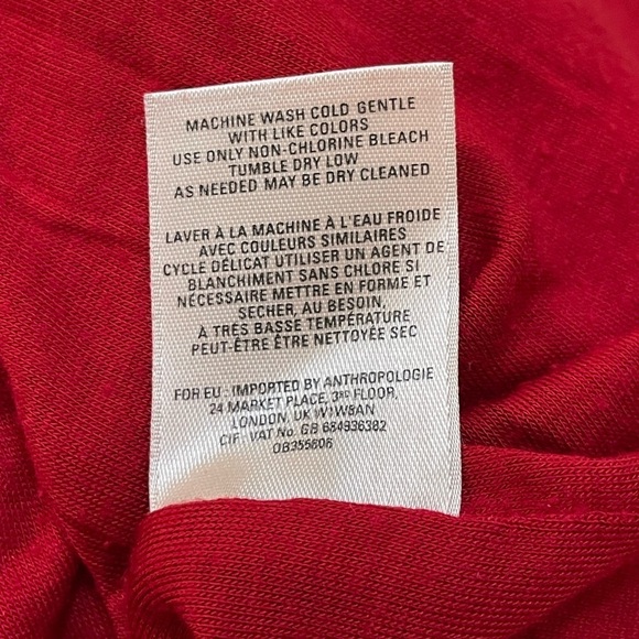 Maeve Anthropologie Womens Medium Splitshade Red Pullover Tulip Dress size M - Picture 9 of 10